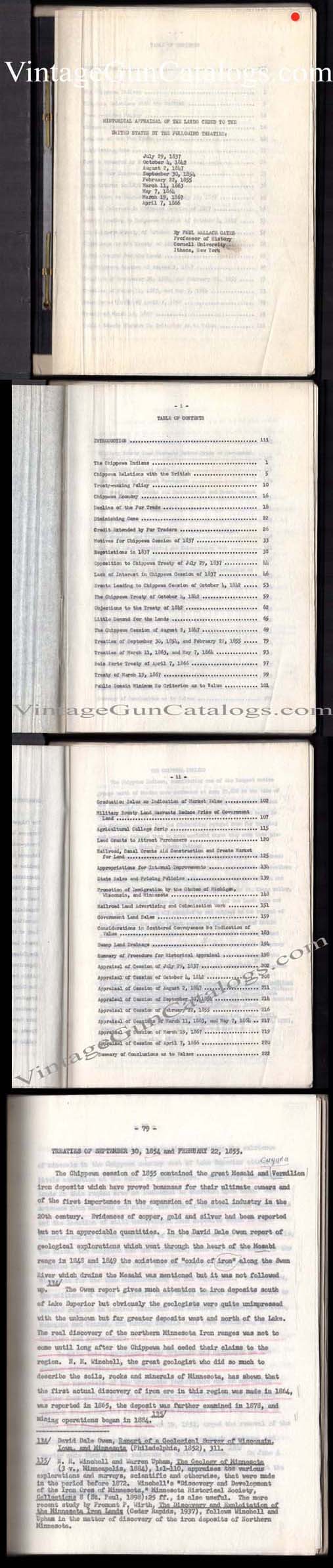 Orig.Manuscript "Historical Appraisal Of The Lands Ceded To The